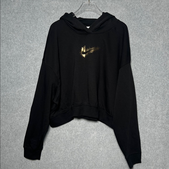 Nike Women’s Golden Nike Oversized Graphic Cropped Sweatshirt NWT SZ XL - Picture 1 of 6